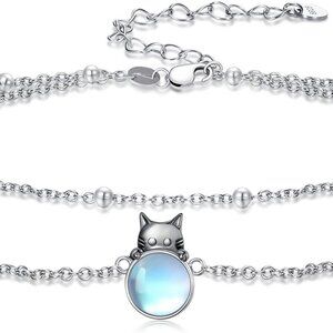 Sterling Silver Infinity Heart Cross Evil Eye Anklet for Women Girls
